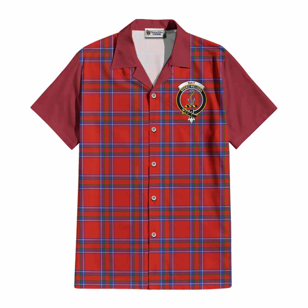 Rait Tartan Accent Cotton Hawaiian Shirt with Family Crest