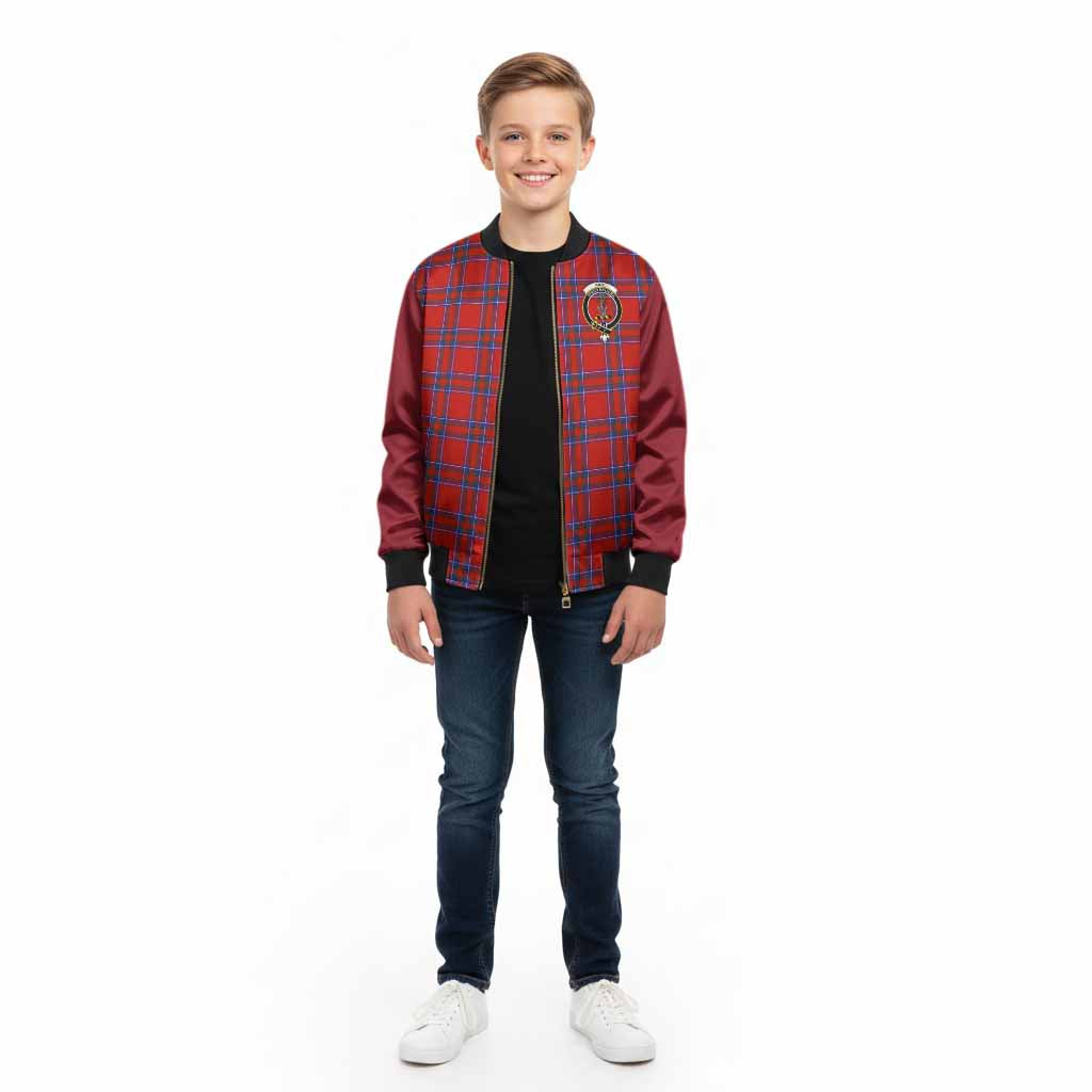 Rait Tartan Accent Kid Bomber Jacket with Family Crest