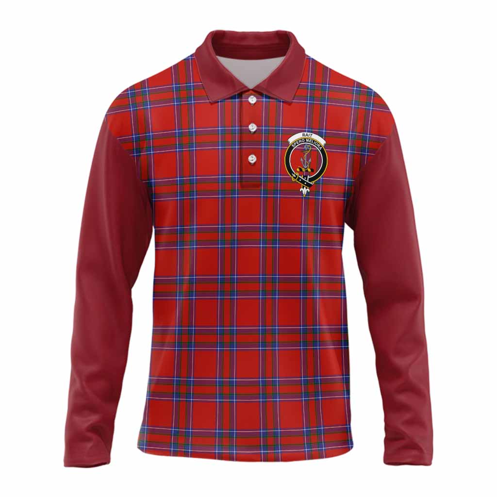 Rait Tartan Accent Long Sleeve Polo Shirt with Family Crest
