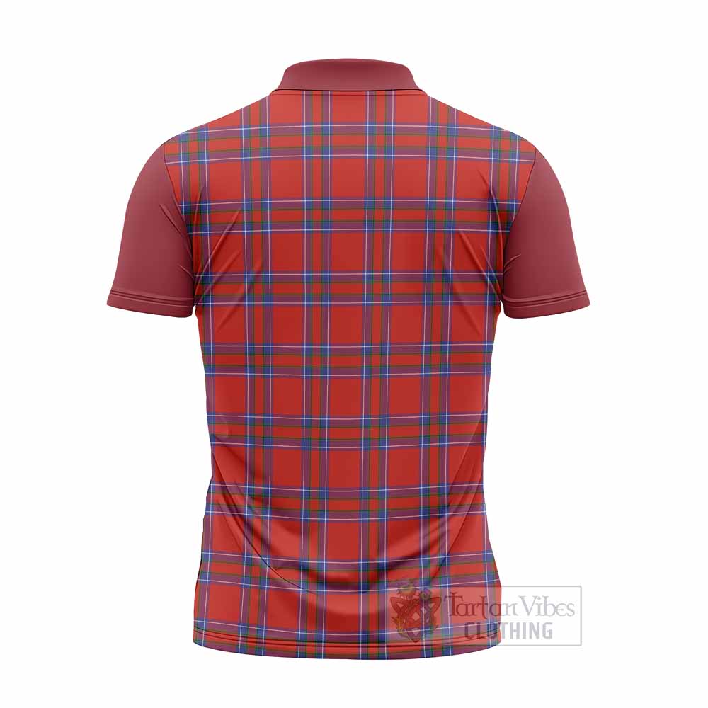 Rait Tartan Accent Zipper Polo Shirt with Family Crest