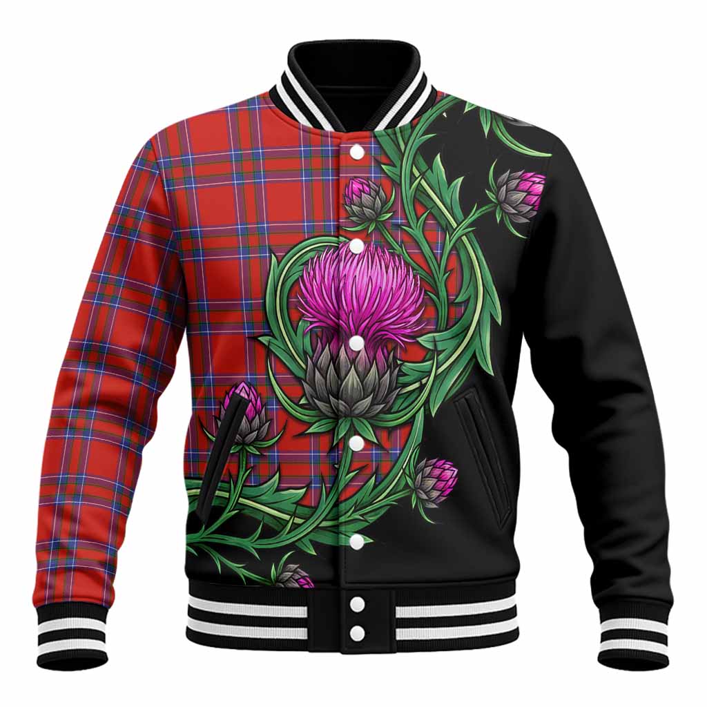 Rait Tartan Baseball Jacket Resilient Scottish Thistle Unisex - Tartan Vibes Clothing