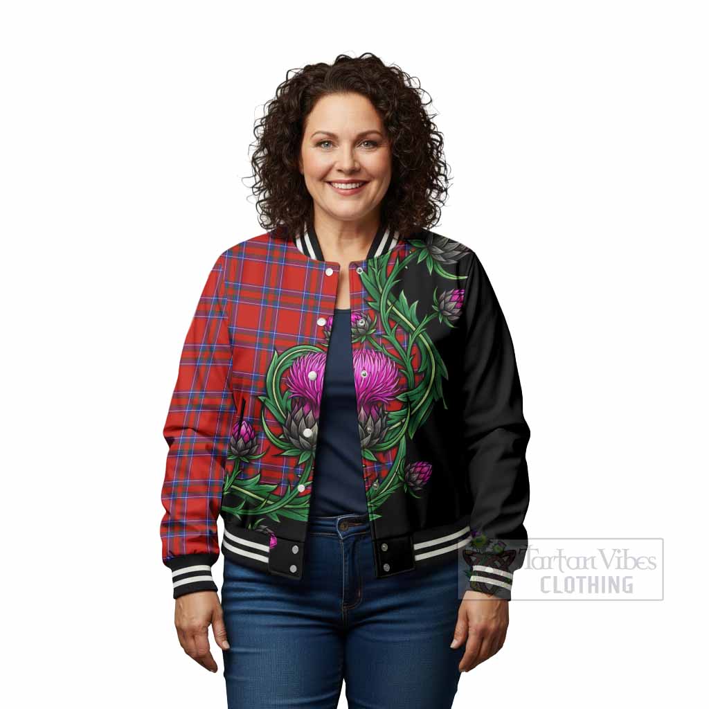 Rait Tartan Baseball Jacket Resilient Scottish Thistle - Tartan Vibes Clothing