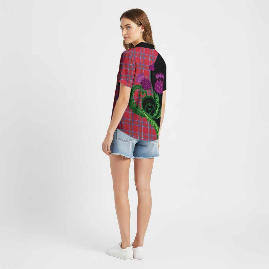 Rait Tartan Cotton Hawaiian Shirt Traditional Scottish Thistle