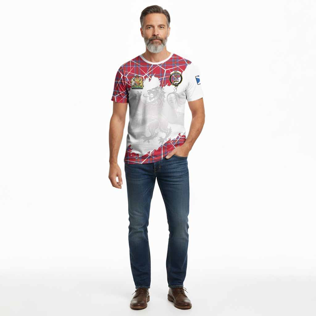 Rait Tartan Cotton T-shirt with Family Crest and Lion Rampant Grunge Style