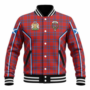 Rait Tartan Crest Baseball Jacket Scotland Coat of Arm Flag Style
