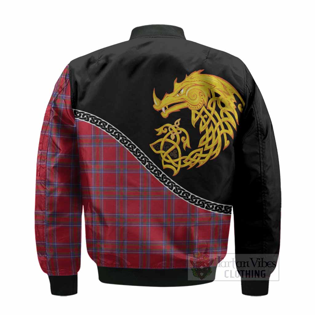 Rait Tartan Crest Bomber Jacket Legendary Dragon Knot Half Style