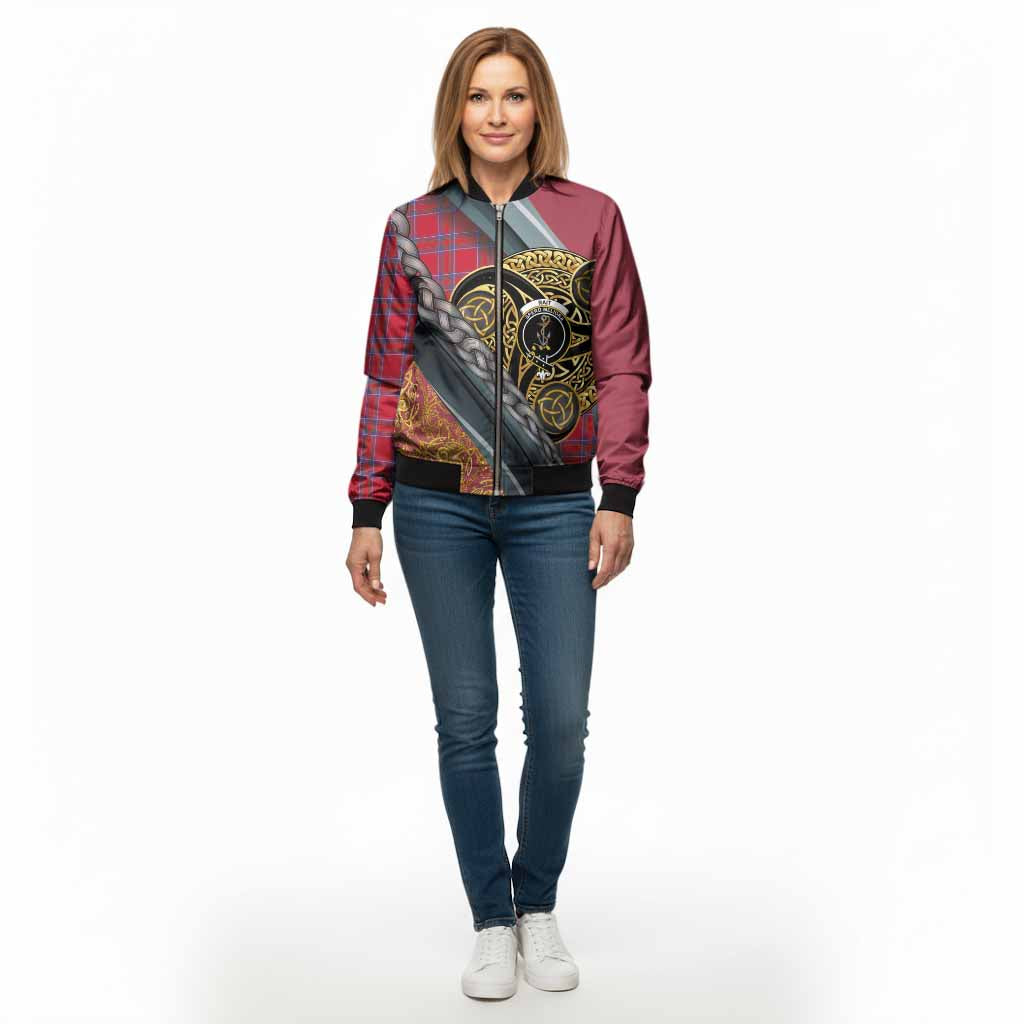 Rait Tartan Crest Bomber Jacket Scottish Triskele Celtic
