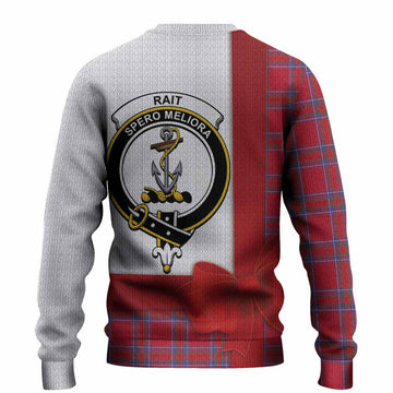 Rait Tartan Crest Christmas Christmas Ugly Sweater Highland Cow Bagpipes Coquette Bow Style
