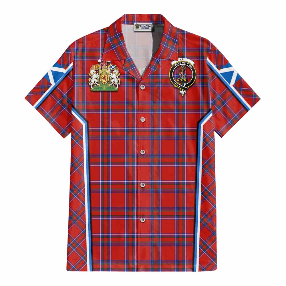 Rait Tartan Crest Cotton Hawaiian Shirt Scotland Coat of Arm Flag Style - Tartan Vibes Clothing