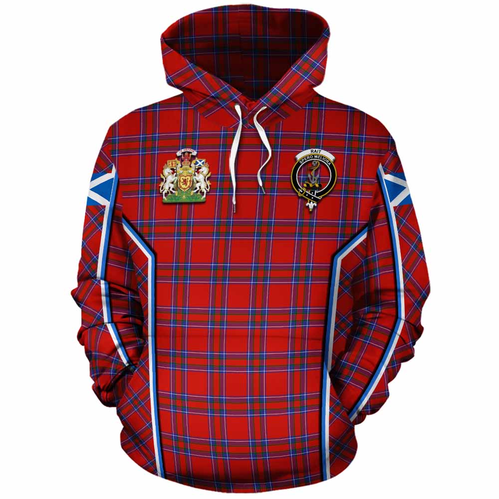 Rait Tartan Crest Cotton Hoodie Scotland Coat of Arm Flag Style - Tartan Vibes Clothing