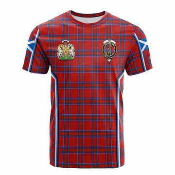 Rait Tartan Crest Cotton T-shirt Scotland Coat of Arm Flag Style - Tartan Vibes Clothing