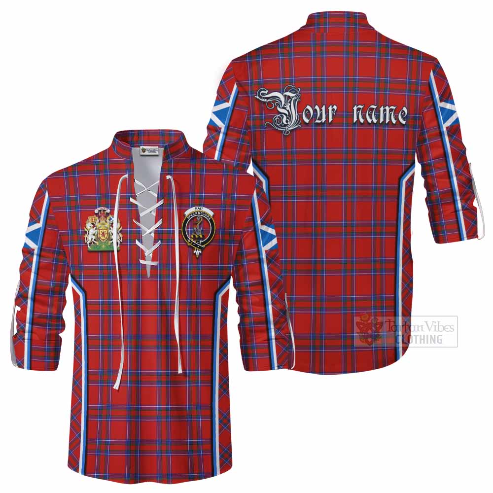 Rait Tartan Crest Ghillie Kilt Shirt Scotland Coat of Arm Flag Style - Tartan Vibes Clothing