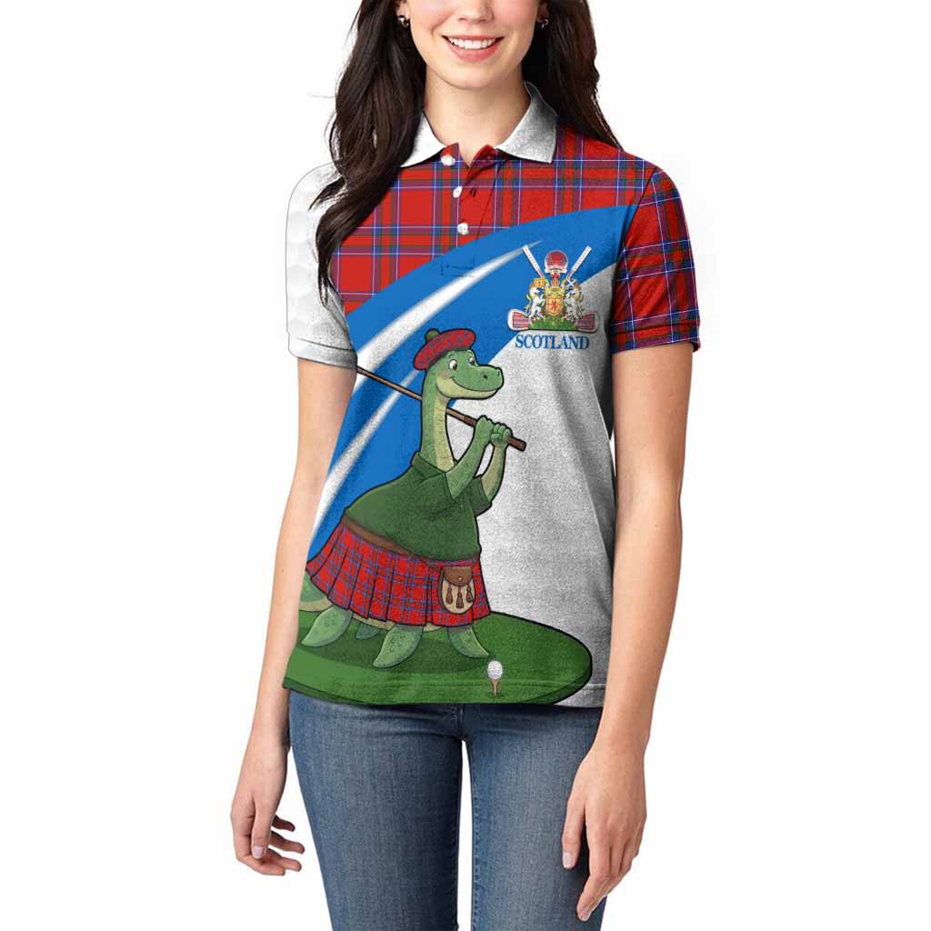 Rait Tartan Crest Golf Nessie Women Polo Shirt Loch Ness Monster Sporty Style