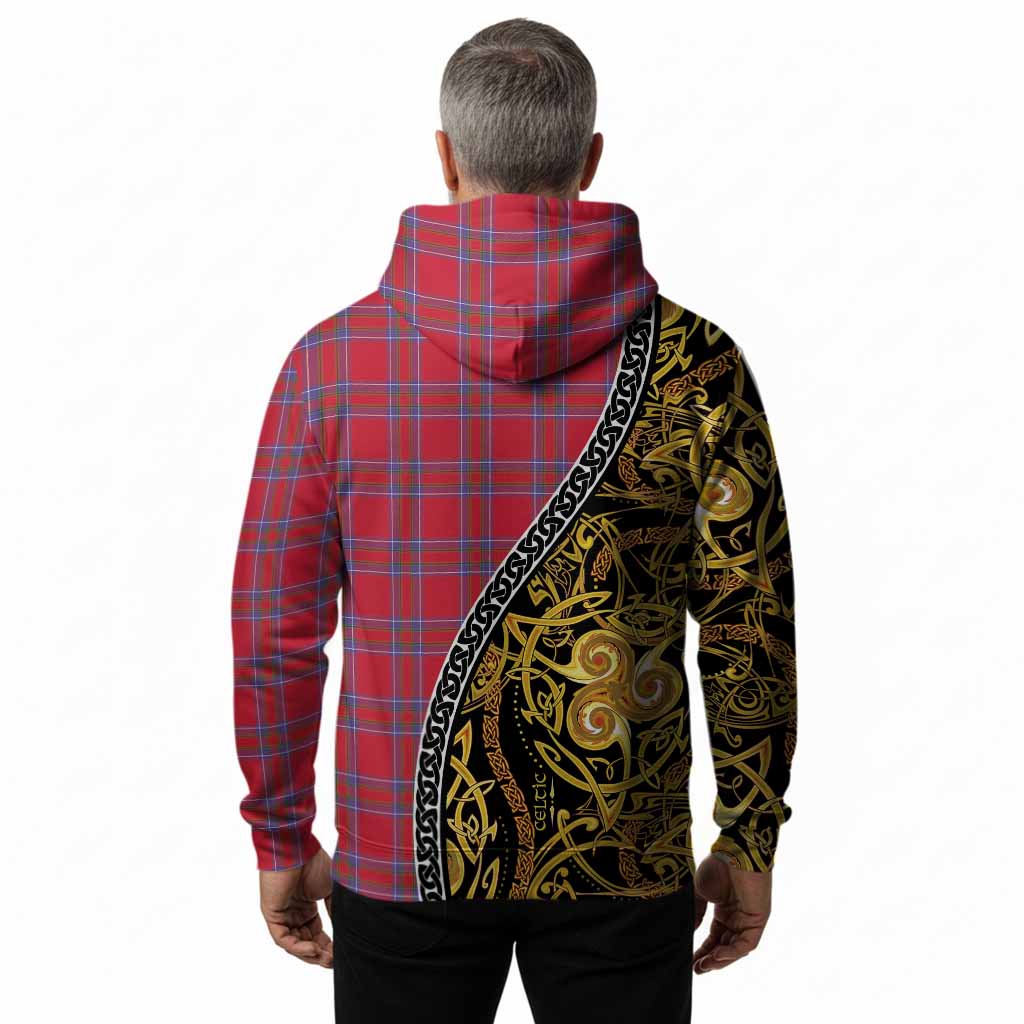 Rait Tartan Crest Hoodie Celtic Knot and Triple Trickle Spiral Symbols
