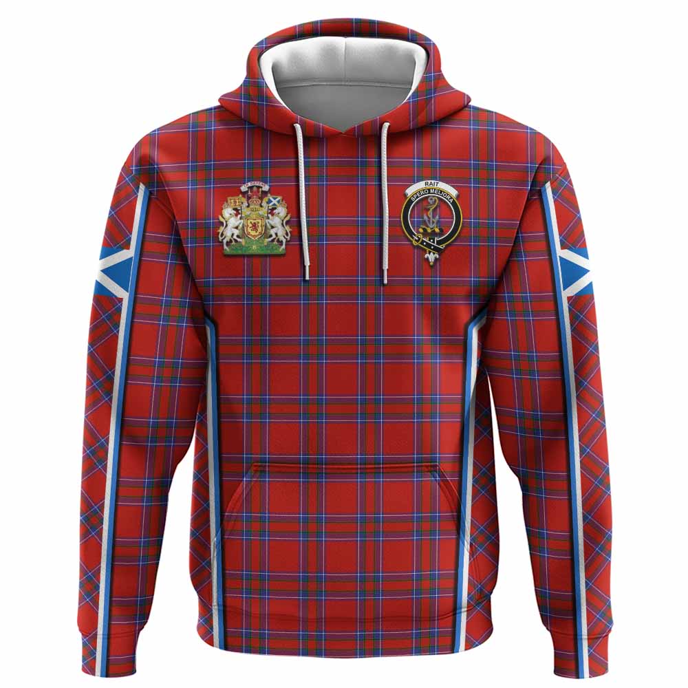 Rait Tartan Crest Hoodie Scotland Coat of Arm Flag Style - Tartan Vibes Clothing