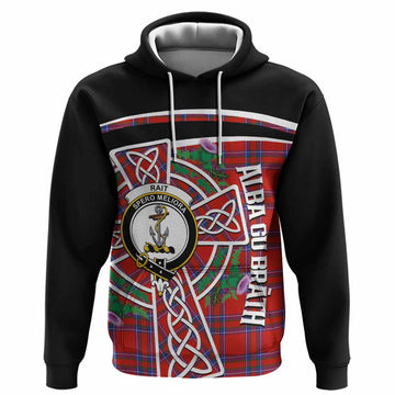 Rait Tartan Crest Hoodie Scottish Thistle Celtic Cross Alba Gu Brath