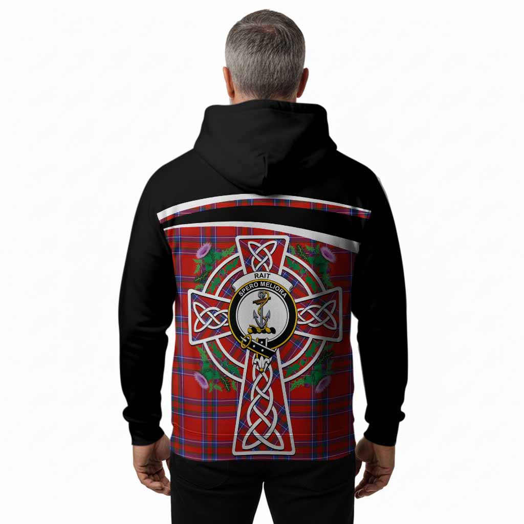 Rait Tartan Crest Hoodie Scottish Thistle Celtic Cross Alba Gu Brath