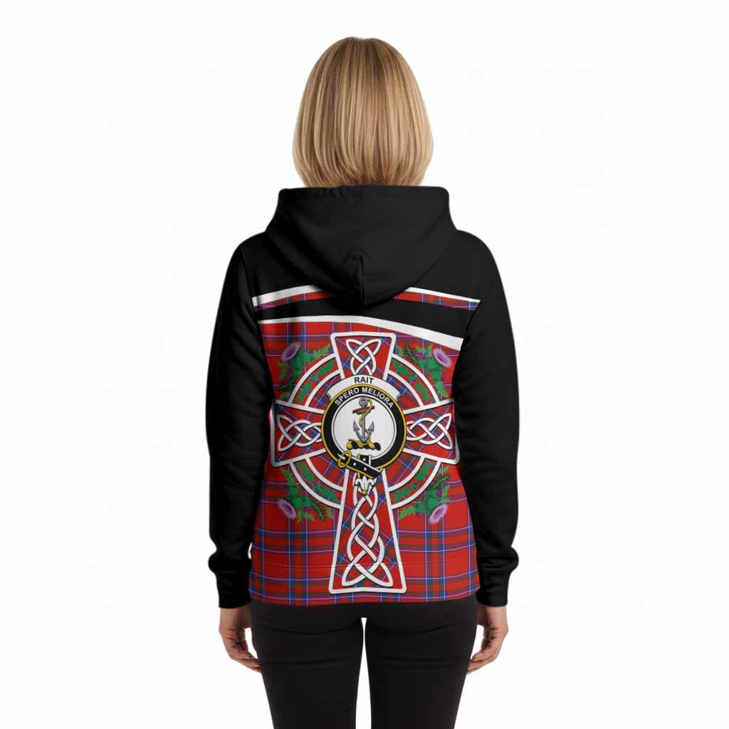 Rait Tartan Crest Hoodie Scottish Thistle Celtic Cross Alba Gu Brath