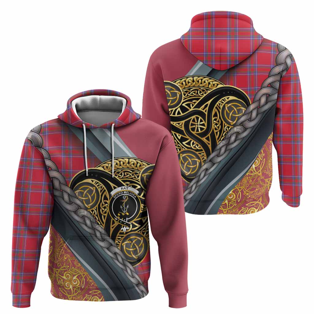 Rait Tartan Crest Hoodie Scottish Triskele Celtic