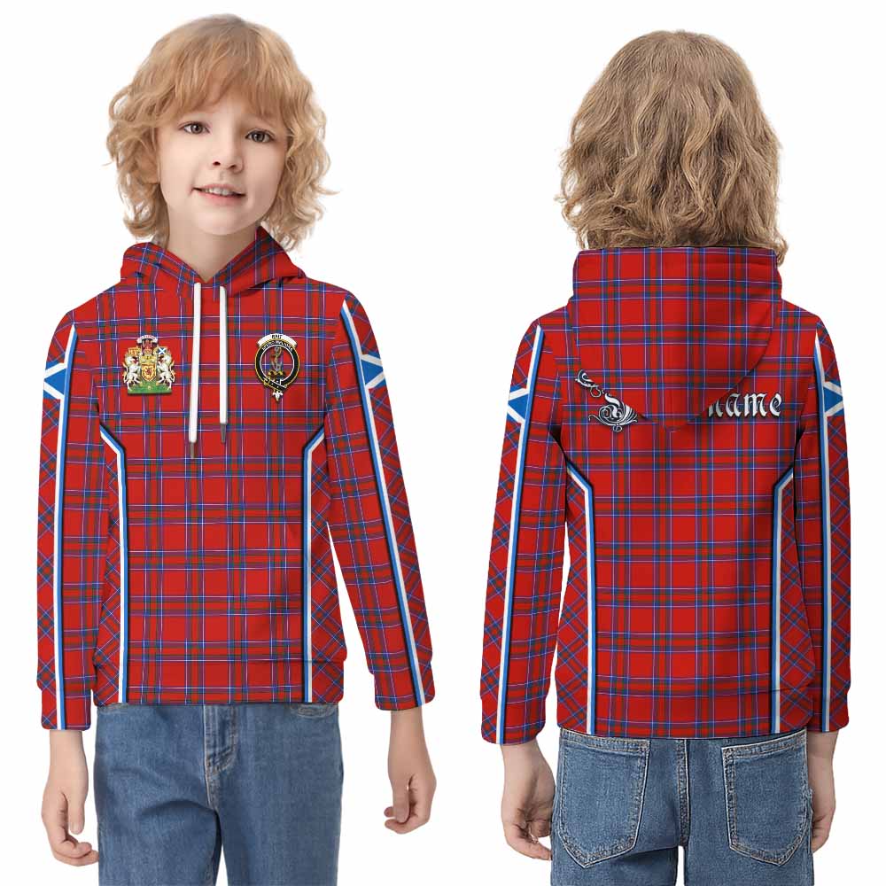 Rait Tartan Crest Kid Hoodie Scotland Coat of Arm Flag Style - Tartan Vibes Clothing
