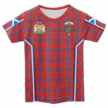 Rait Tartan Crest Kid T-shirt Scotland Coat of Arm Flag Style - Tartan Vibes Clothing