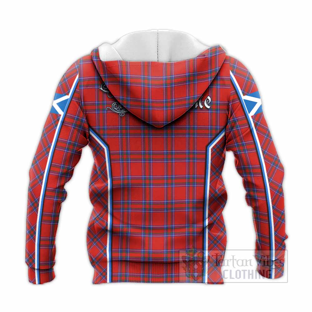 Rait Tartan Crest Knitted Hoodie Scotland Coat of Arm Flag Style - Tartan Vibes Clothing