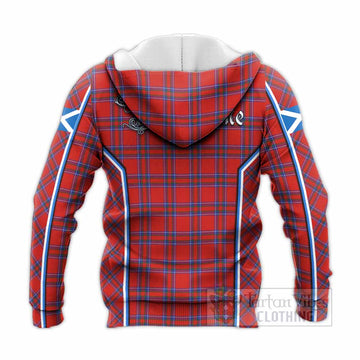 Rait Tartan Crest Knitted Hoodie Scotland Coat of Arm Flag Style