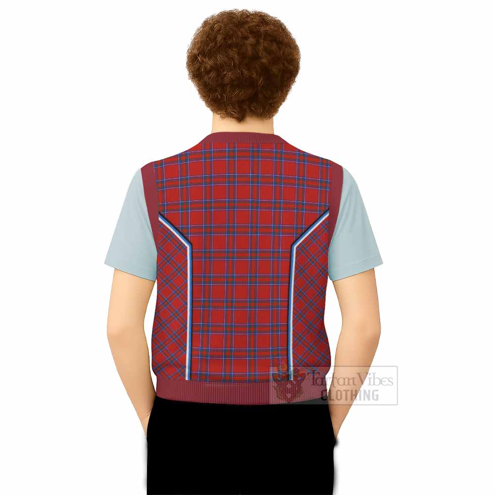 Rait Tartan Crest Knitted V-Neck Vest Scotland Coat of Arm Flag Style - Tartan Vibes Clothing