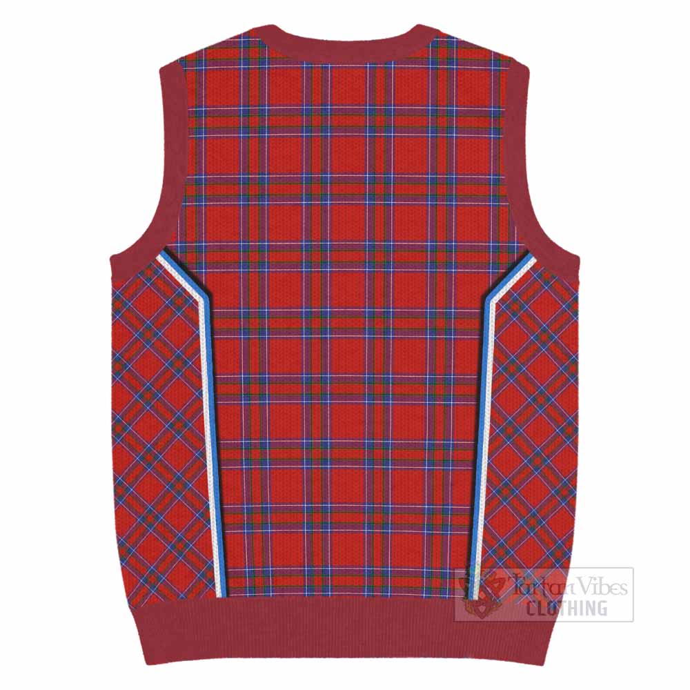 Rait Tartan Crest Knitted V-Neck Vest Scotland Coat of Arm Flag Style - Tartan Vibes Clothing