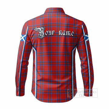 Rait Tartan Crest Long Sleeve Button Shirts Scotland Coat of Arm Flag Style