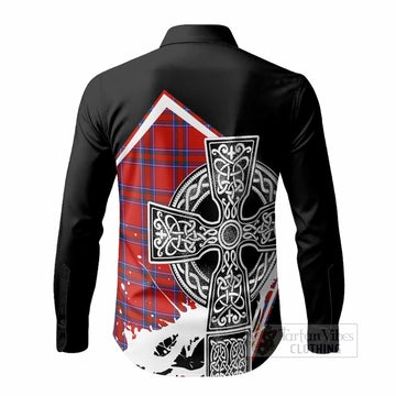 Rait Tartan Crest Long Sleeve Button Shirts Scottish Celtic Cross Heritage