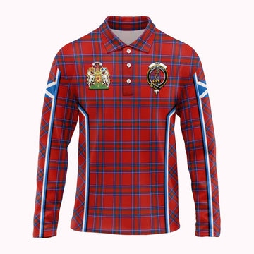 Rait Tartan Crest Long Sleeve Polo Shirt Scotland Coat of Arm Flag Style - Tartan Vibes Clothing