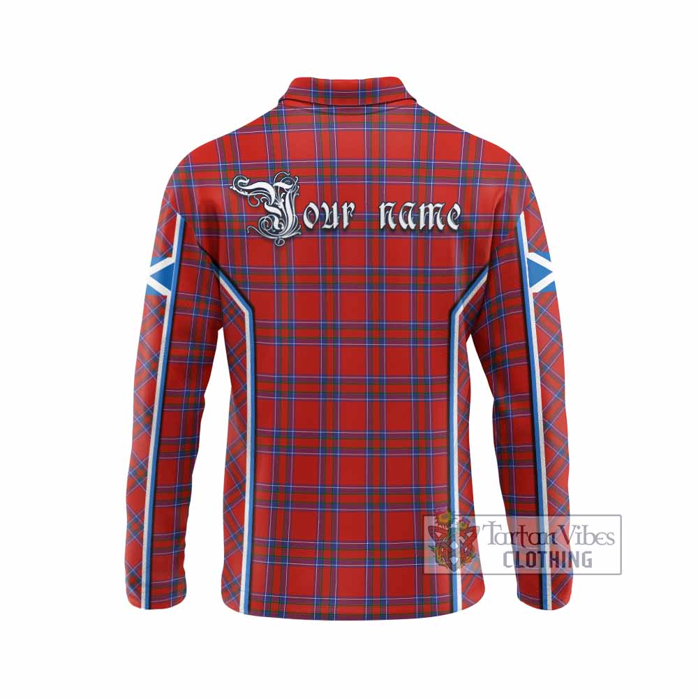 Rait Tartan Crest Long Sleeve Polo Shirt Scotland Coat of Arm Flag Style - Tartan Vibes Clothing