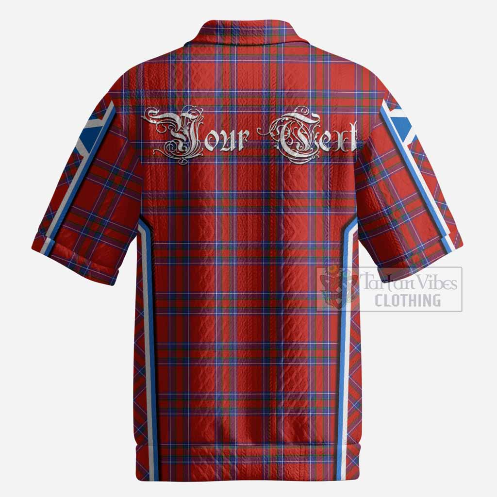 Rait Tartan Crest Men’s Polo Sweater Top Scotland Coat of Arm Flag Style