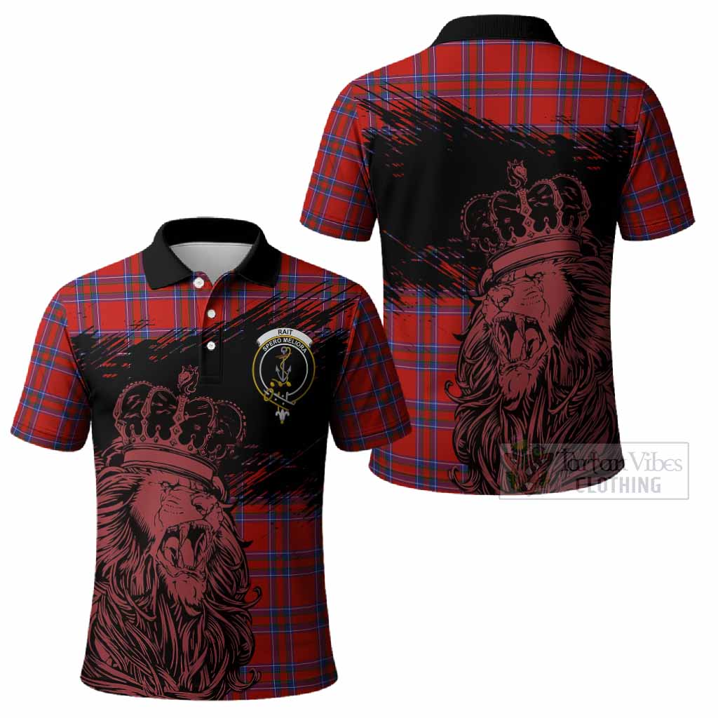 Rait Tartan Crest Polo Shirt Crowned Lion Heritage Style