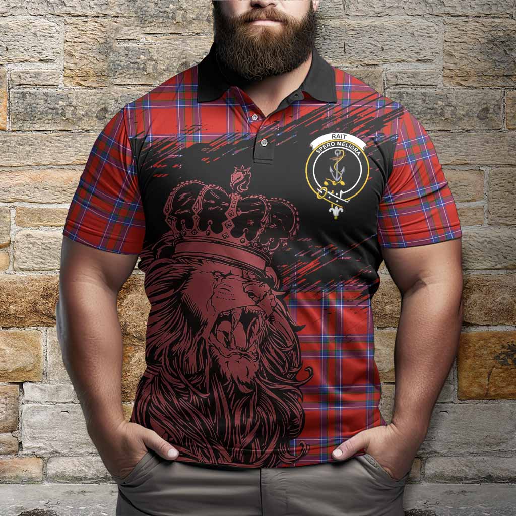 Rait Tartan Crest Polo Shirt Crowned Lion Heritage Style