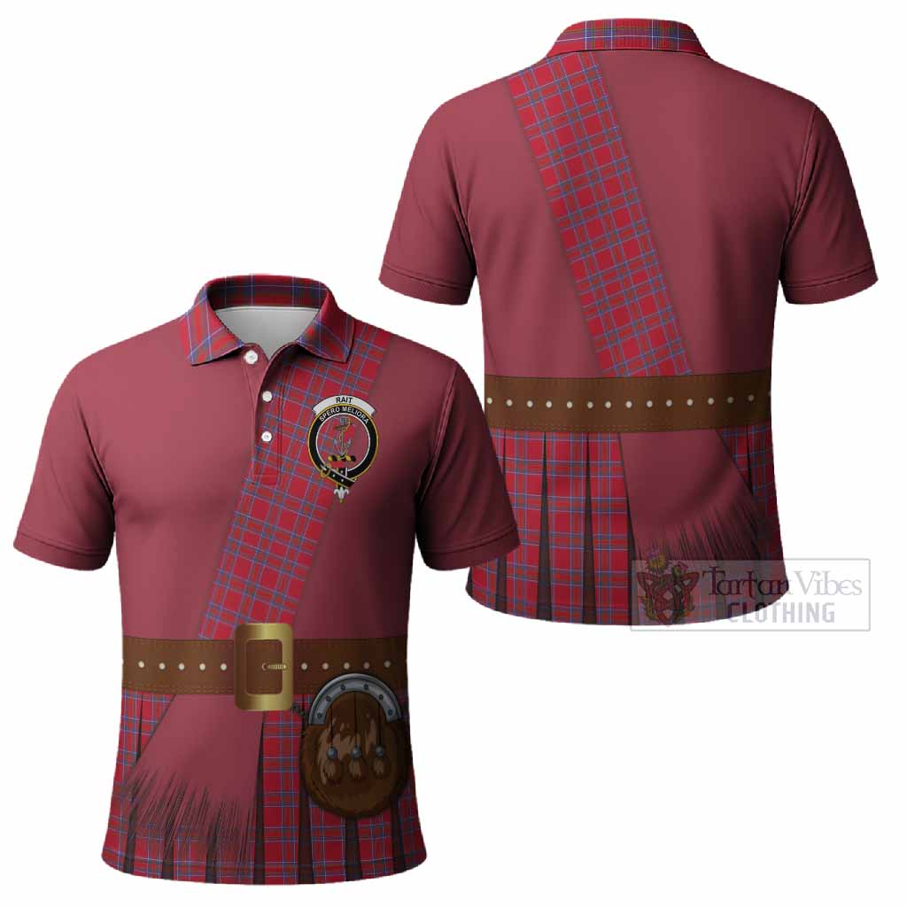 Rait Tartan Crest Polo Shirt Kilt Costume Style