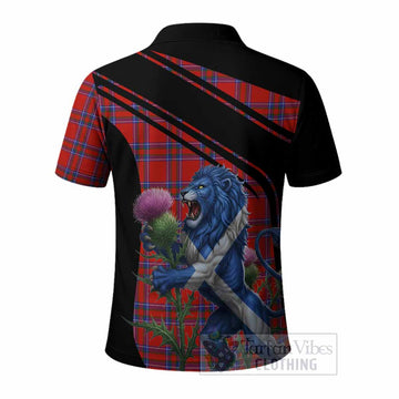 Rait Tartan Crest Polo Shirt Scottish Lion Rampant Thistle