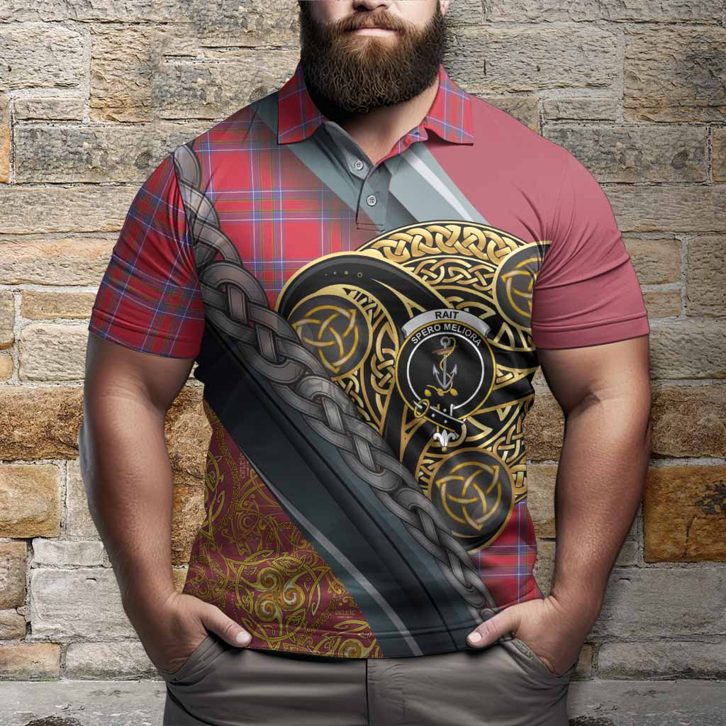 Rait Tartan Crest Polo Shirt Scottish Triskele Celtic