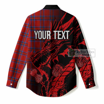 Rait Tartan Crest Scottish Women Casual Shirt Dragon and Thistle