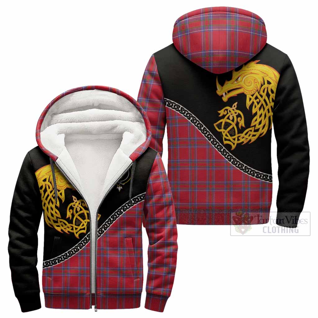 Rait Tartan Crest Sherpa Hoodie Legendary Dragon Knot Half Style