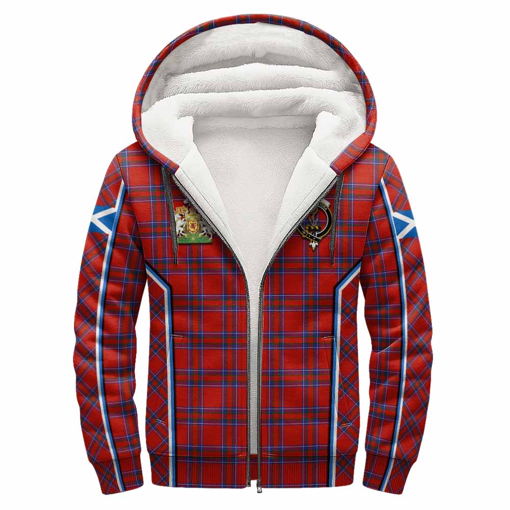 Rait Tartan Crest Sherpa Hoodie Scotland Coat of Arm Flag Style - Tartan Vibes Clothing