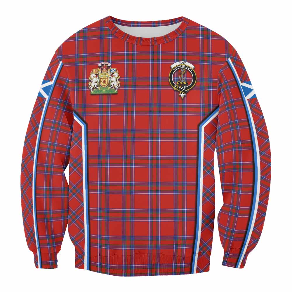 Rait Tartan Crest Sweatshirt Scotland Coat of Arm Flag Style - Tartan Vibes Clothing