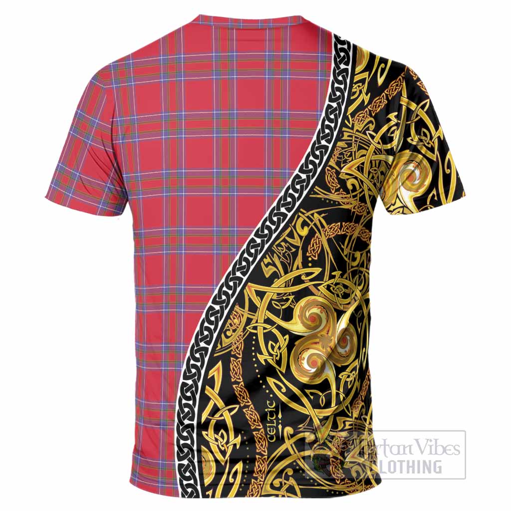 Rait Tartan Crest T-Shirt Celtic Knot and Triple Trickle Spiral Symbols