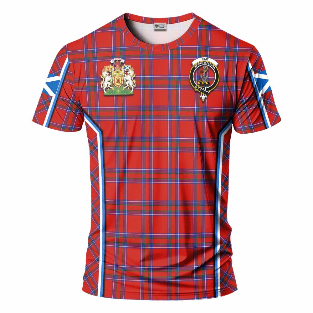 Rait Tartan Crest T-shirt Scotland Coat of Arm Flag Style - Tartan Vibes Clothing