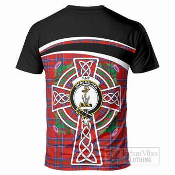 Rait Tartan Crest T-Shirt Scottish Thistle Celtic Cross Alba Gu Brath