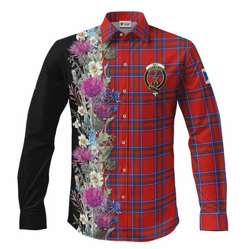 Rait Tartan Crest Thistle Floral Long Sleeve Button Shirts Men's Shirt S - Tartan Vibes Clothing