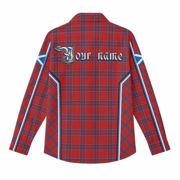 Rait Tartan Crest Women Casual Shirt Scotland Coat of Arm Flag Style