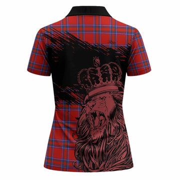 Rait Tartan Crest Women Polo Shirt Crowned Lion Heritage Style
