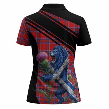 Rait Tartan Crest Women Polo Shirt Scottish Lion Rampant Thistle